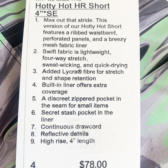 Lululemon Hotty Hot HR Short 4" Special Edition  Size 4 - Picture 8 of 8